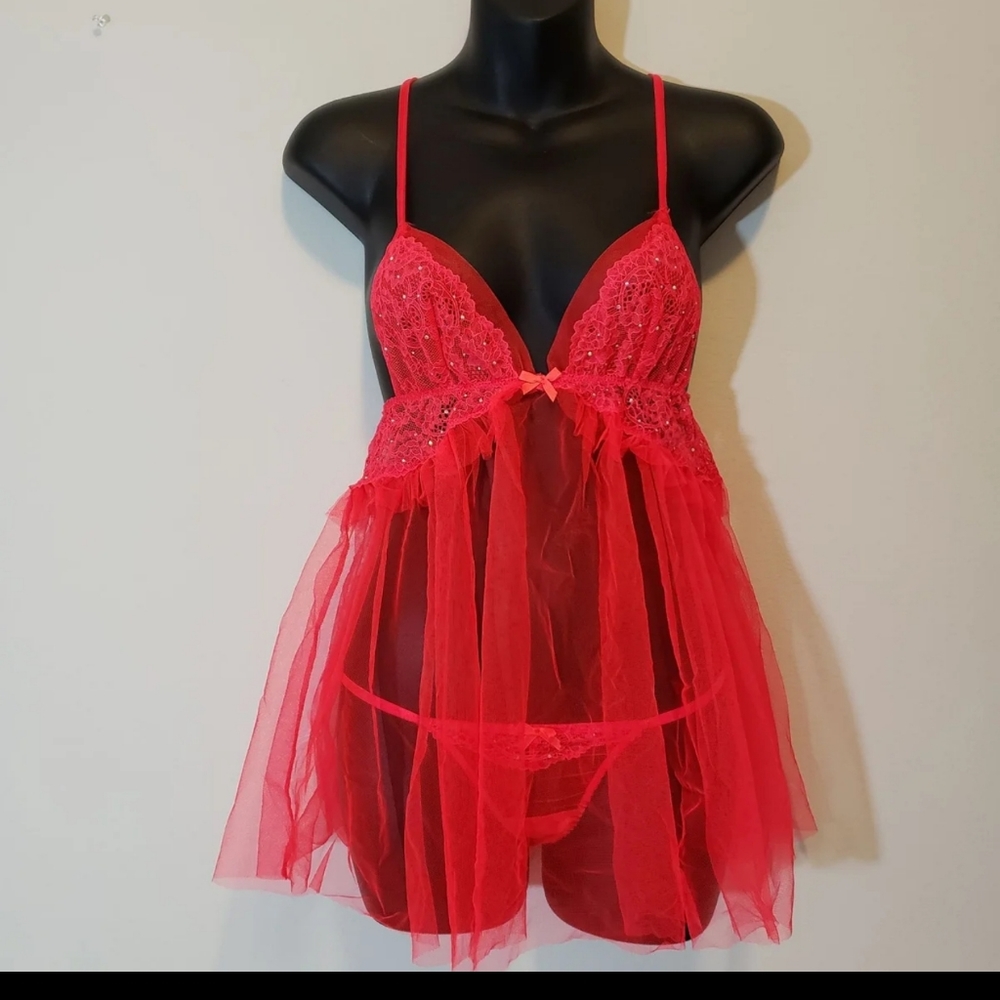 Victoria's Secret tulle babydoll panty set